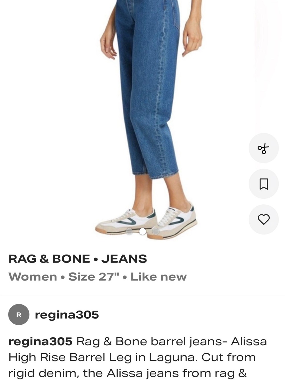rag & bone high rise barrel Jean - Picture 5 of 12